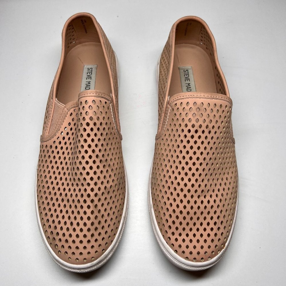 𝅺STEVE Madden Leather Slip-On Shoes Peach Color Women's  10